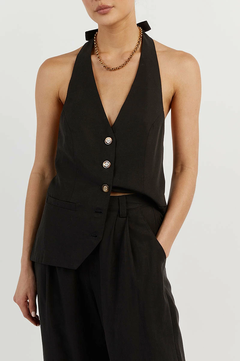 DISSH AMELIA BLACK TENCEL BLEND PANT 5 DISSH AMELIA BLACK TENCEL BLEND PANT - Image 5