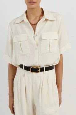 DISSH AMELIA OFF WHITE LINEN BLEND PANT 9 DISSH AMELIA OFF WHITE LINEN BLEND PANT -DISSH all-clothing Shop DFS10126OW.105 4