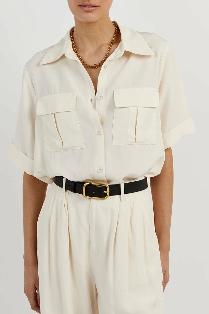 DISSH AMELIA OFF WHITE LINEN BLEND PANT 5 DISSH AMELIA OFF WHITE LINEN BLEND PANT - Image 5