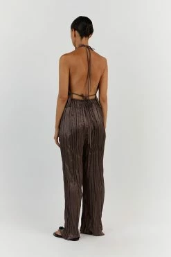 DISSH CORI TAUPE WIDE LEG CRINKLE PANT 9 DISSH CORI TAUPE WIDE LEG CRINKLE PANT -DISSH all-clothing Shop DFS10128TAU.558 13