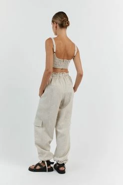 DISSH ISLA NATURAL LINEN CARGO PANT 8 DISSH ISLA NATURAL LINEN CARGO PANT -DISSH all-clothing Shop DFS10130NAT.150 13