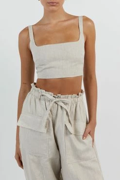 DISSH ISLA NATURAL LINEN CARGO PANT 9 DISSH ISLA NATURAL LINEN CARGO PANT -DISSH all-clothing Shop DFS10130NAT.150 14