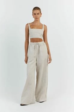 DISSH GINA NATURAL LINEN WAIST PANT