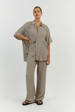 DISSH MAE BLACK/BEIGE GEO DRAWSTRING PANT 8 DISSH MAE BLACK/BEIGE GEO DRAWSTRING PANT -DISSH all-clothing Shop DFS10136BEI.180 11