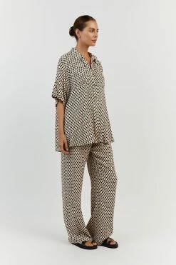 DISSH MAE BLACK/BEIGE GEO DRAWSTRING PANT 9 DISSH MAE BLACK/BEIGE GEO DRAWSTRING PANT -DISSH all-clothing Shop DFS10136BEI.180 12