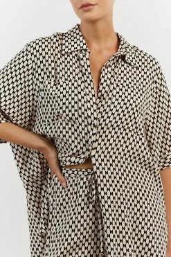 DISSH MAE BLACK/BEIGE GEO DRAWSTRING PANT 11 DISSH MAE BLACK/BEIGE GEO DRAWSTRING PANT -DISSH all-clothing Shop DFS10136BEI.180 14