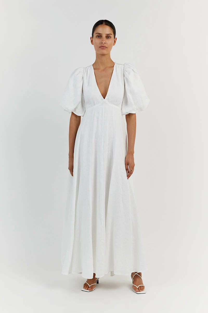 DISSH AISLE LINEN BACKLESS LONG DRESS 1 DISSH AISLE LINEN BACKLESS LONG DRESS