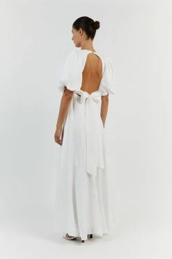 DISSH AISLE LINEN BACKLESS LONG DRESS 6 DISSH AISLE LINEN BACKLESS LONG DRESS -DISSH all-clothing Shop DFS11135WE.100 13