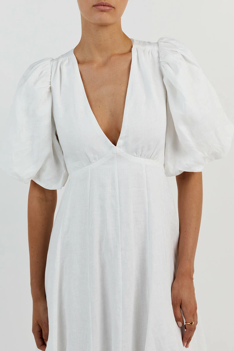 DISSH AISLE LINEN BACKLESS LONG DRESS 4 DISSH AISLE LINEN BACKLESS LONG DRESS - Image 4