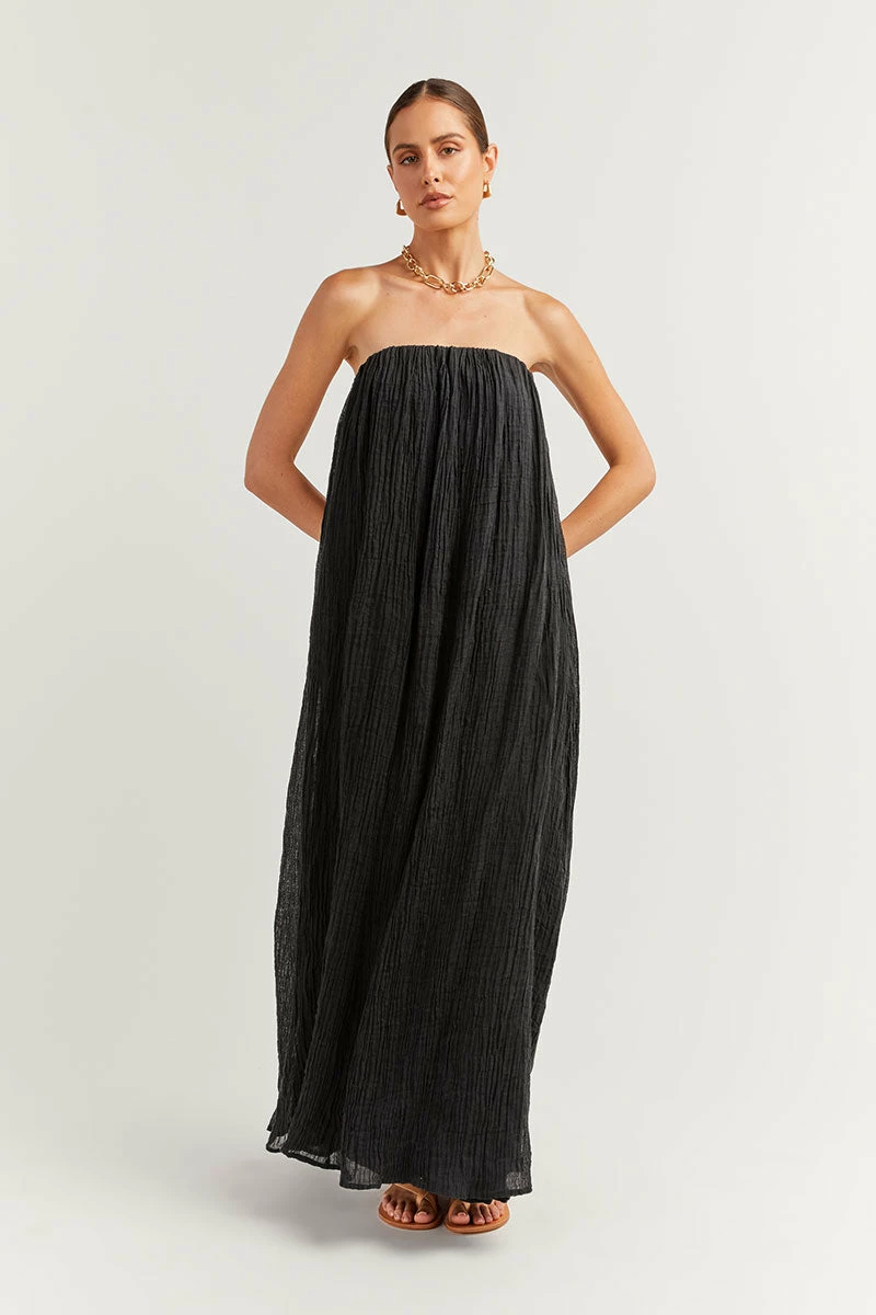 DISSH NICOL BLACK STRAPLESS MIDI DRESS 6 DISSH NICOL BLACK STRAPLESS MIDI DRESS - Image 6