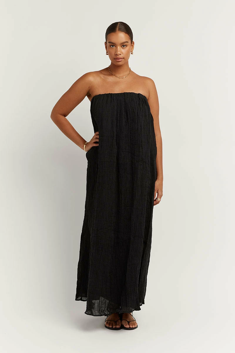 DISSH NICOL BLACK STRAPLESS MIDI DRESS 3 DISSH NICOL BLACK STRAPLESS MIDI DRESS - Image 3