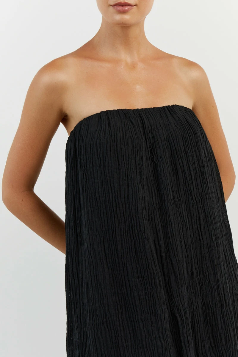 DISSH NICOL BLACK STRAPLESS MIDI DRESS 9 DISSH NICOL BLACK STRAPLESS MIDI DRESS - Image 9