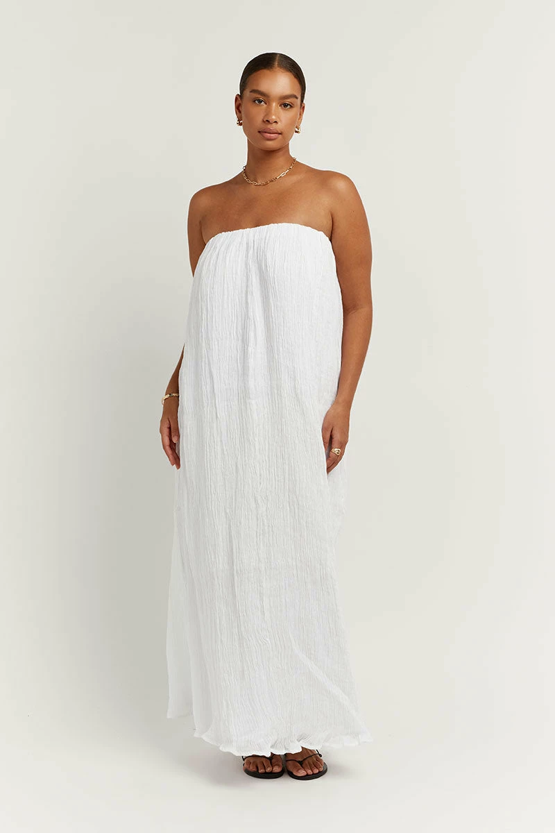 DISSH NICOL WHITE STRAPLESS MIDI DRESS 2 DISSH NICOL WHITE STRAPLESS MIDI DRESS - Image 2