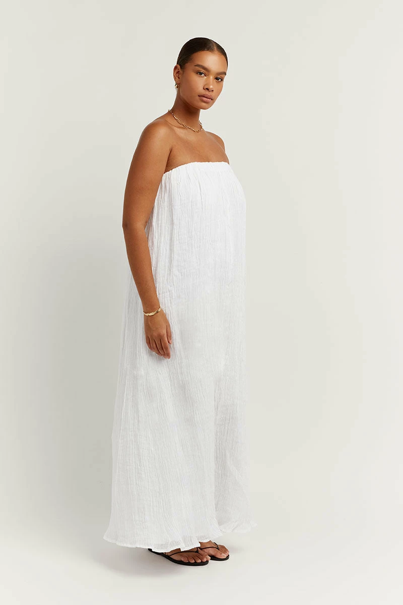 DISSH NICOL WHITE STRAPLESS MIDI DRESS 3 DISSH NICOL WHITE STRAPLESS MIDI DRESS - Image 3