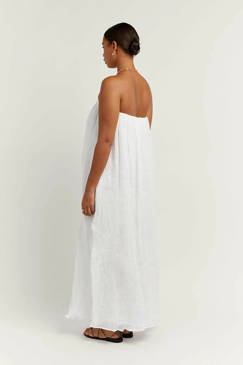 DISSH NICOL WHITE STRAPLESS MIDI DRESS 4 DISSH NICOL WHITE STRAPLESS MIDI DRESS - Image 4