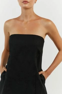 DISSH DAPHNE BLACK LINEN MINI DRESS -DISSH all-clothing Shop DFS11184BK.600 14