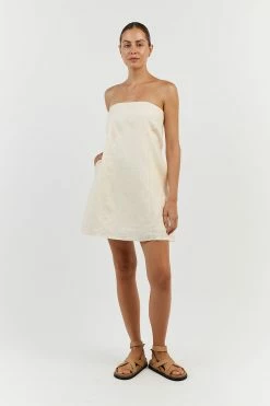 DISSH DAPHNE BUTTER LINEN MINI DRESS