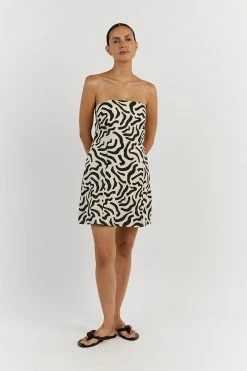 DISSH NINA CREAM LINEN MINI DRESS