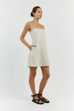 DISSH DAPHNE NATURAL LINEN MINI DRESS 16 DISSH DAPHNE NATURAL LINEN MINI DRESS -DISSH all-clothing Shop DFS11184NAT.150 11