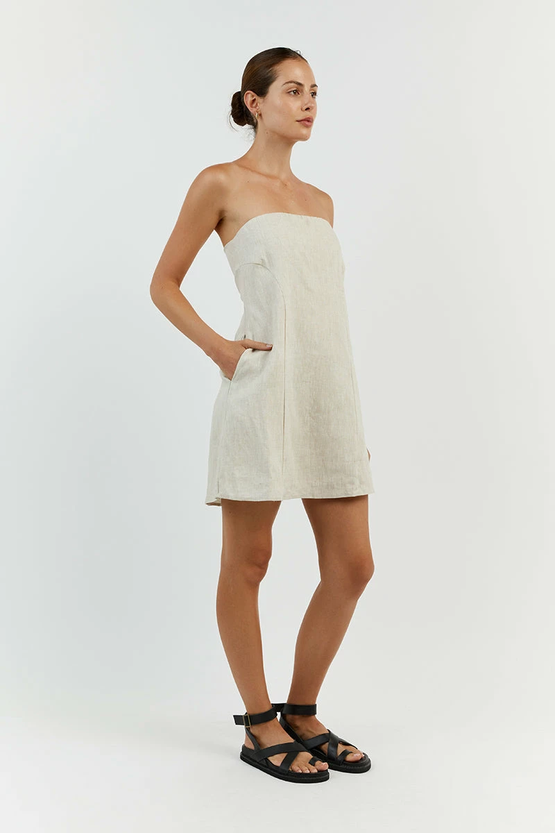 DISSH DAPHNE NATURAL LINEN MINI DRESS 7 DISSH DAPHNE NATURAL LINEN MINI DRESS - Image 7