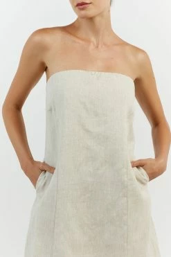 DISSH DAPHNE NATURAL LINEN MINI DRESS 18 DISSH DAPHNE NATURAL LINEN MINI DRESS -DISSH all-clothing Shop DFS11184NAT.150 13