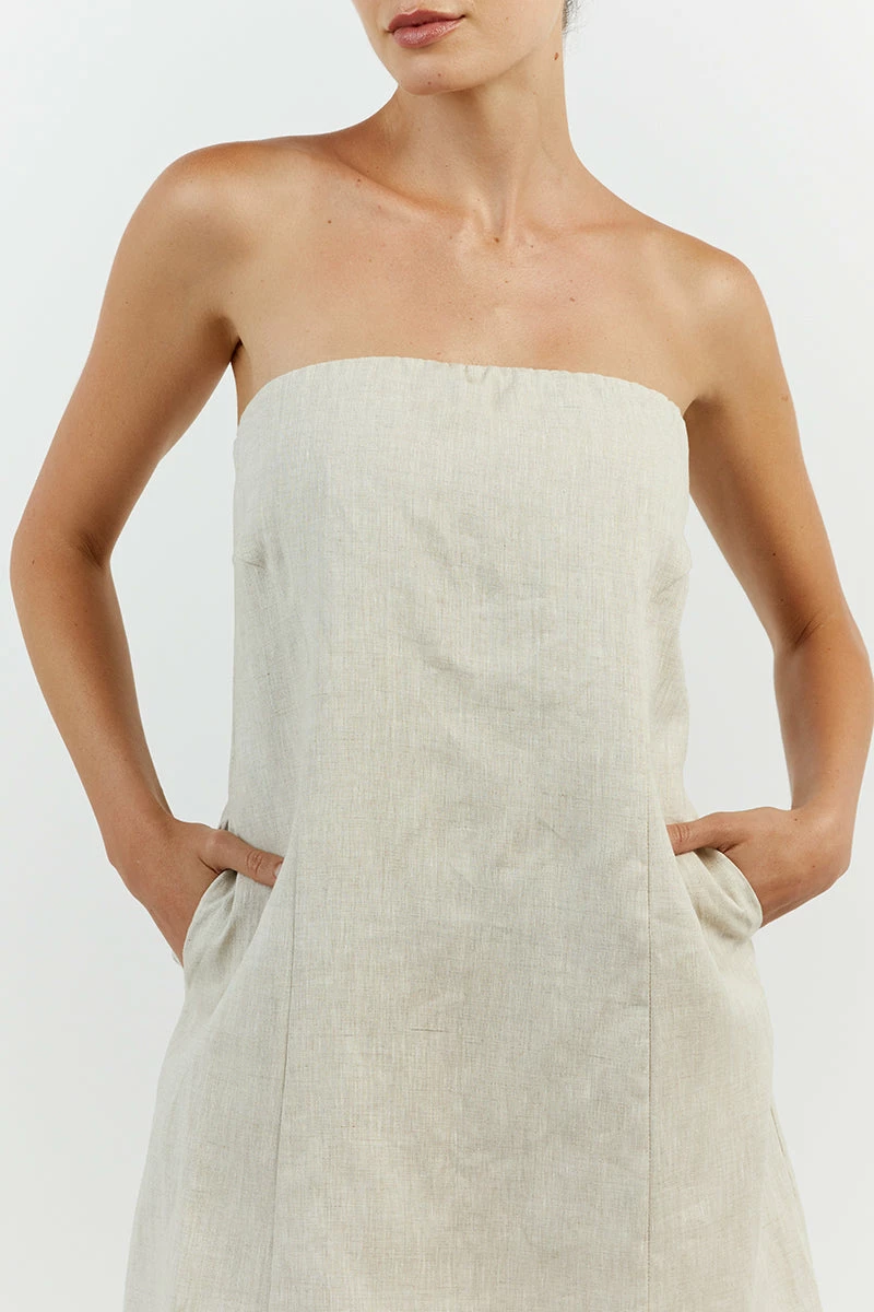 DISSH DAPHNE NATURAL LINEN MINI DRESS 9 DISSH DAPHNE NATURAL LINEN MINI DRESS - Image 9