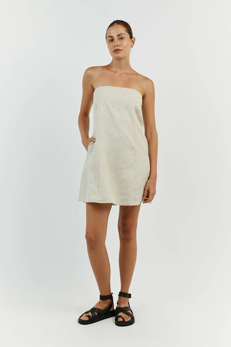 DISSH DAPHNE NATURAL LINEN MINI DRESS 10 DISSH DAPHNE NATURAL LINEN MINI DRESS - Image 10