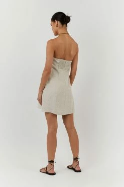 DISSH DAPHNE NATURAL LINEN MINI DRESS 13 DISSH DAPHNE NATURAL LINEN MINI DRESS -DISSH all-clothing Shop DFS11184NAT.150 3