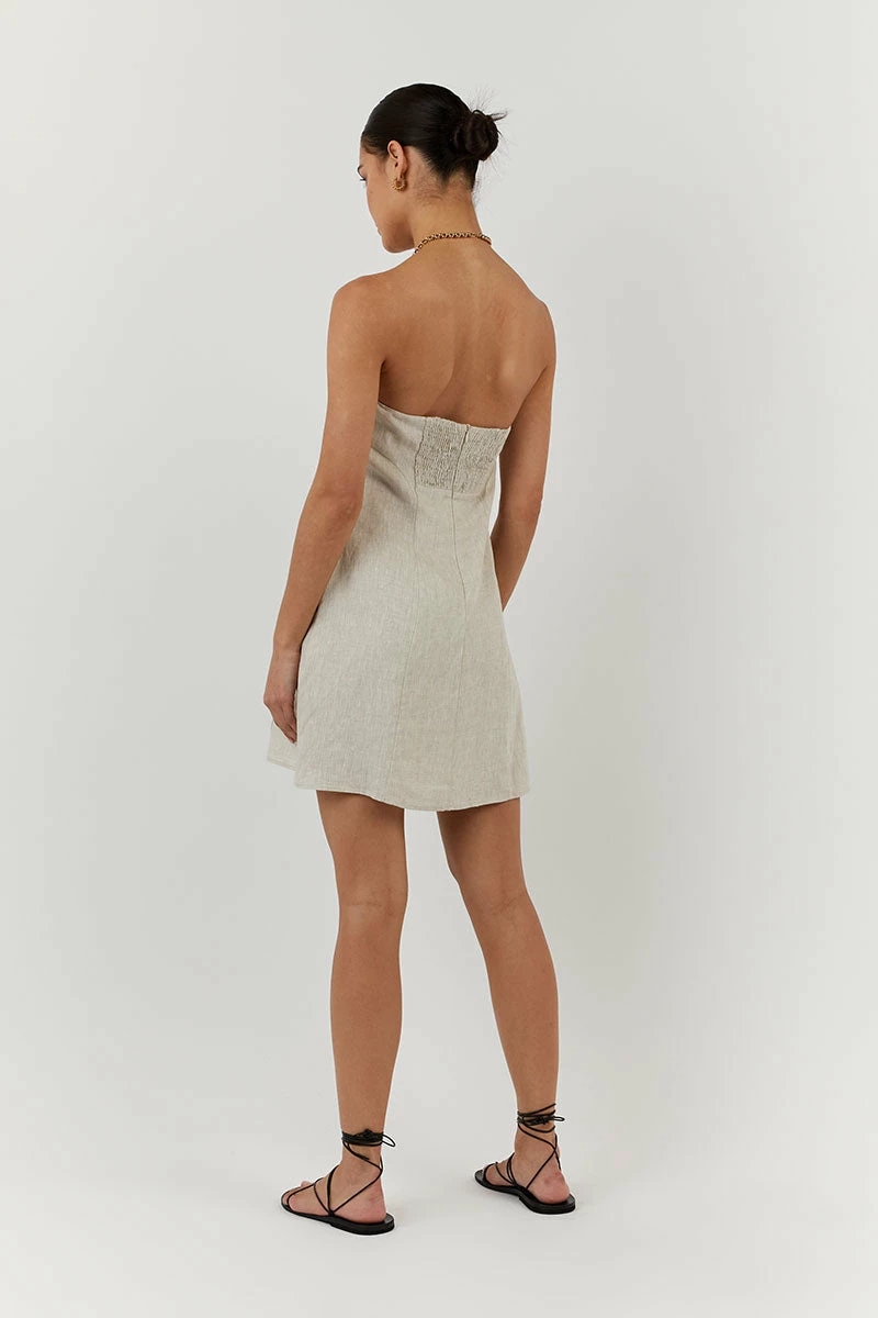 DISSH DAPHNE NATURAL LINEN MINI DRESS 4 DISSH DAPHNE NATURAL LINEN MINI DRESS - Image 4