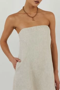 DISSH DAPHNE NATURAL LINEN MINI DRESS 14 DISSH DAPHNE NATURAL LINEN MINI DRESS -DISSH all-clothing Shop DFS11184NAT.150 4
