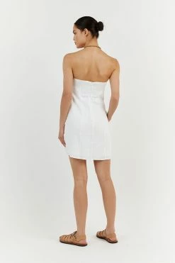 DISSH DAPHNE WHITE LINEN MINI DRESS 6 DISSH DAPHNE WHITE LINEN MINI DRESS -DISSH all-clothing Shop DFS11184WE.100 4