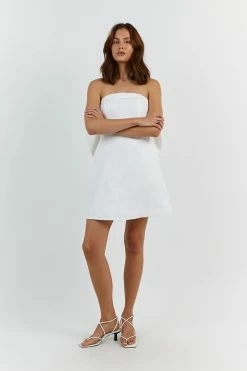 DISSH AISLE WHITE LINEN BACK BOW DRESS 17 DISSH AISLE WHITE LINEN BACK BOW DRESS -DISSH all-clothing Shop DFS11249WE.100 10