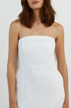 DISSH AISLE WHITE LINEN BACK BOW DRESS 21 DISSH AISLE WHITE LINEN BACK BOW DRESS -DISSH all-clothing Shop DFS11249WE.100 14