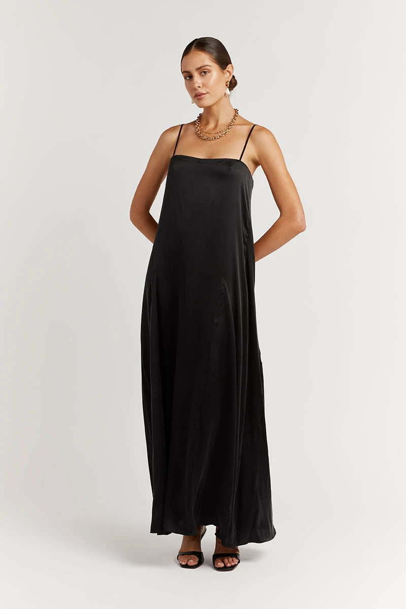 DISSH EVANS BLACK SILK SLIP MIDI DRESS 5 DISSH EVANS BLACK SILK SLIP MIDI DRESS - Image 5