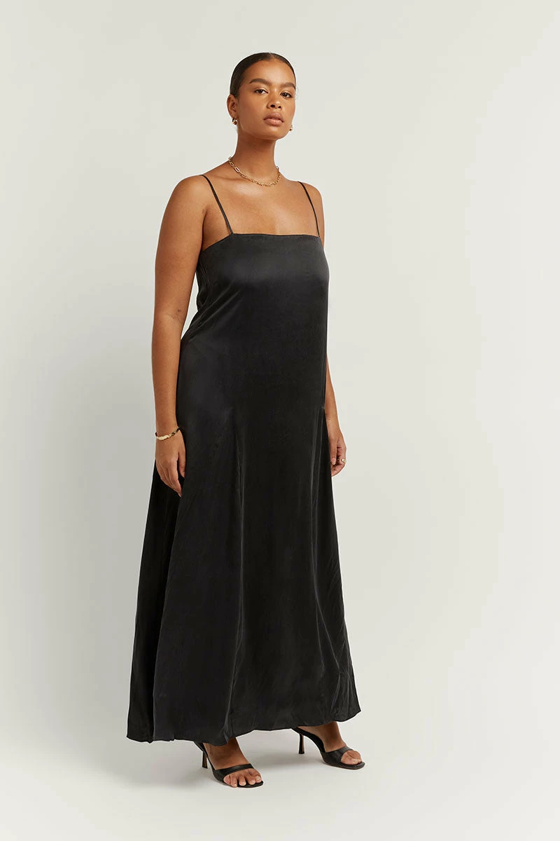 DISSH EVANS BLACK SILK SLIP MIDI DRESS 3 DISSH EVANS BLACK SILK SLIP MIDI DRESS - Image 3