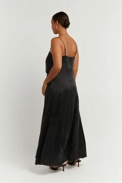 DISSH EVANS BLACK SILK SLIP MIDI DRESS 12 DISSH EVANS BLACK SILK SLIP MIDI DRESS -DISSH all-clothing Shop DFS11254BK.600 13
