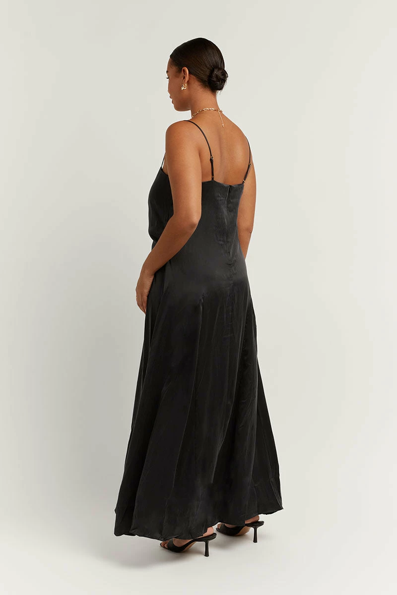 DISSH EVANS BLACK SILK SLIP MIDI DRESS 4 DISSH EVANS BLACK SILK SLIP MIDI DRESS - Image 4