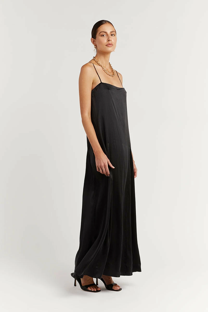 DISSH EVANS BLACK SILK SLIP MIDI DRESS 7 DISSH EVANS BLACK SILK SLIP MIDI DRESS - Image 7