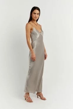 DISSH SIMONE PEWTER SATIN SLIP MIDI DRESS 8 DISSH SIMONE PEWTER SATIN SLIP MIDI DRESS -DISSH all-clothing Shop DFS11300PEW.608 2