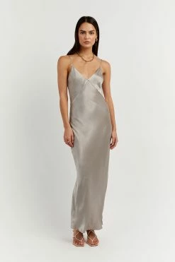 DISSH SIMONE PEWTER SATIN SLIP MIDI DRESS 10 DISSH SIMONE PEWTER SATIN SLIP MIDI DRESS -DISSH all-clothing Shop DFS11300PEW.608 e68bb4d1 4dde 43b8 8444 b77583173ed3