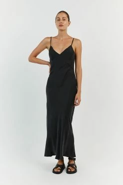 DISSH EVANS BLACK SILK PANEL SLIP DRESS -DISSH all-clothing Shop DFS11300SBK.600 10