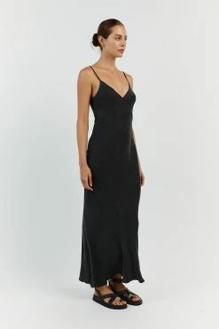 DISSH EVANS BLACK SILK PANEL SLIP DRESS -DISSH all-clothing Shop DFS11300SBK.600 12