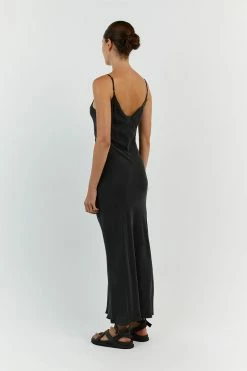 DISSH EVANS BLACK SILK PANEL SLIP DRESS -DISSH all-clothing Shop DFS11300SBK.600 13