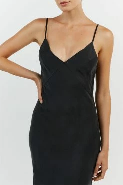 DISSH EVANS BLACK SILK PANEL SLIP DRESS -DISSH all-clothing Shop DFS11300SBK.600 14