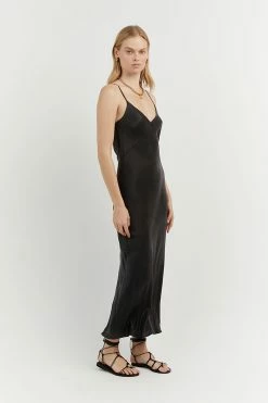 DISSH EVANS BLACK SILK PANEL SLIP DRESS -DISSH all-clothing Shop DFS11300SBK.600 2