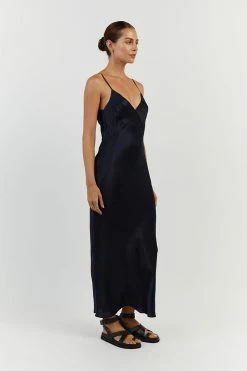 DISSH EVANS NAVY SILK PANEL SLIP DRESS 17 DISSH EVANS NAVY SILK PANEL SLIP DRESS -DISSH all-clothing Shop DFS11300SNAV.490 12