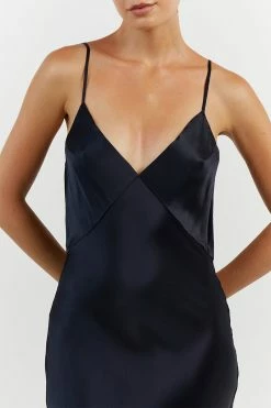DISSH EVANS NAVY SILK PANEL SLIP DRESS 19 DISSH EVANS NAVY SILK PANEL SLIP DRESS -DISSH all-clothing Shop DFS11300SNAV.490 14