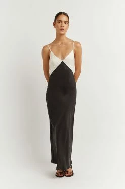 DISSH SEREN BLACK TWO TONE MIDI DRESS 18 DISSH SEREN BLACK TWO TONE MIDI DRESS -DISSH all-clothing Shop DFS11340BK.600 1