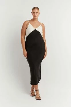 DISSH SEREN BLACK TWO TONE MIDI DRESS 22 DISSH SEREN BLACK TWO TONE MIDI DRESS -DISSH all-clothing Shop DFS11340BK.600 10