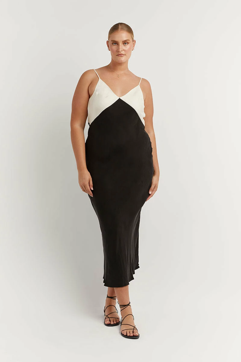 DISSH SEREN BLACK TWO TONE MIDI DRESS 7 DISSH SEREN BLACK TWO TONE MIDI DRESS - Image 7